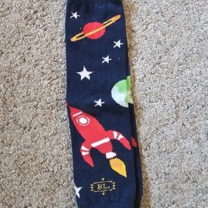 Space Adventure Kids Socks - Navy and Red
